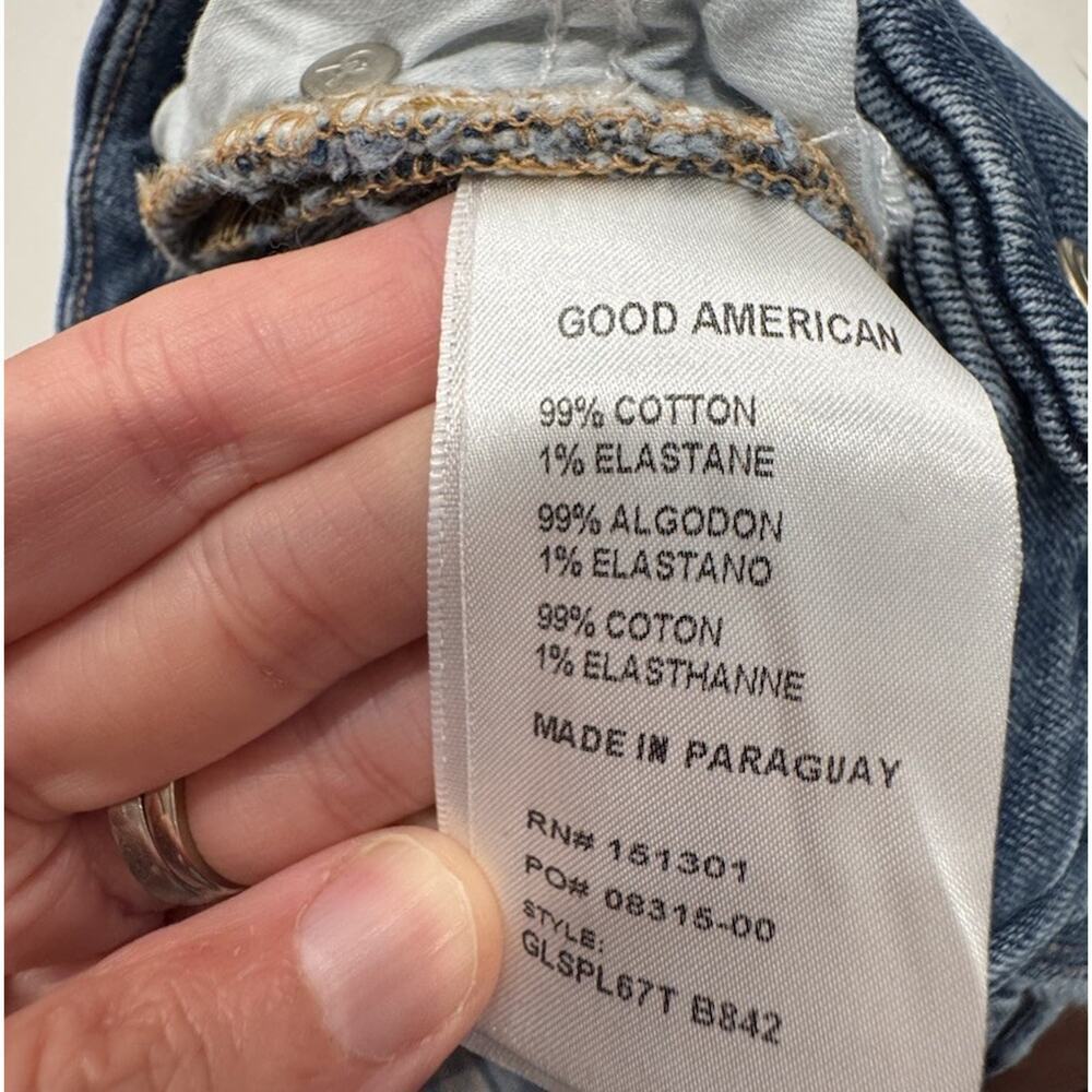 Good American Good Legs Skinny Jeans Women’s Size 4 27 Frayed Hem Medium Wash - Picture 7 of 8